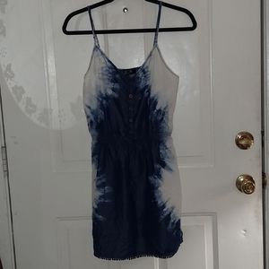Tie Dye Denim Spaghetti Strap Dress Size M